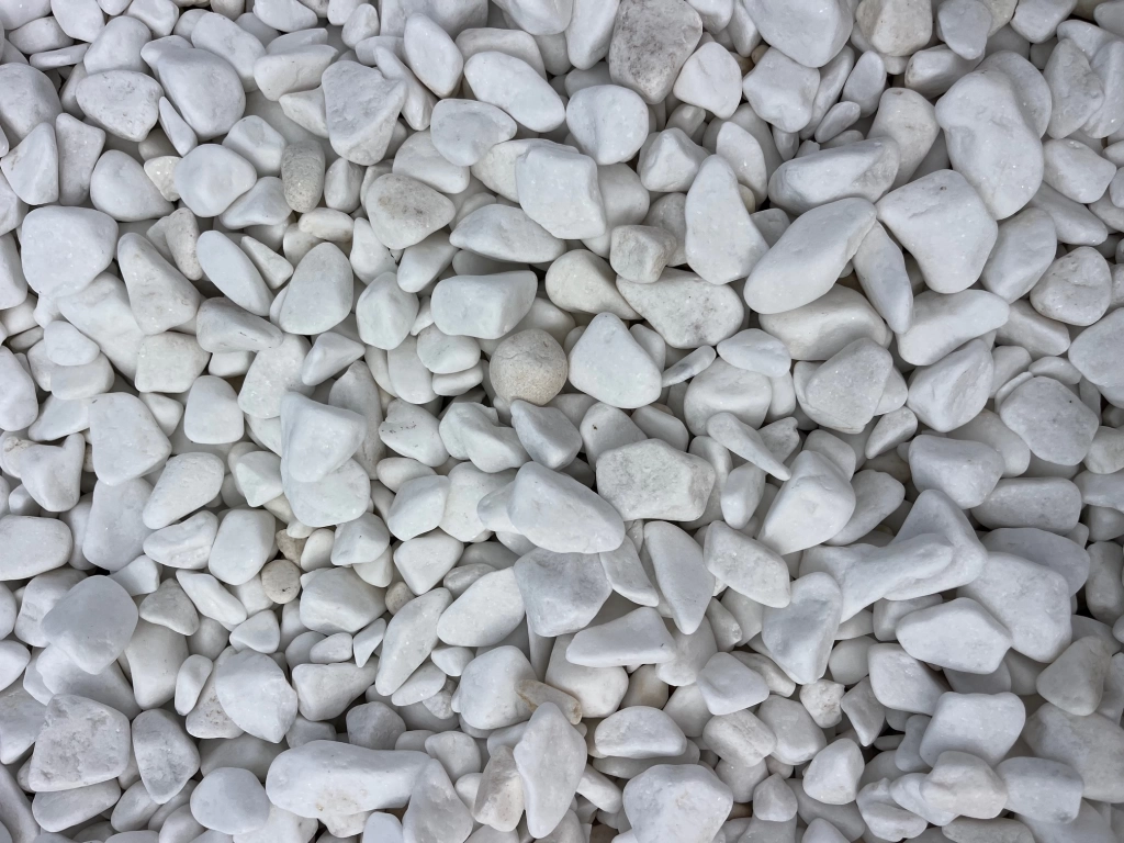 Márvány díszkavics, thassos fehér